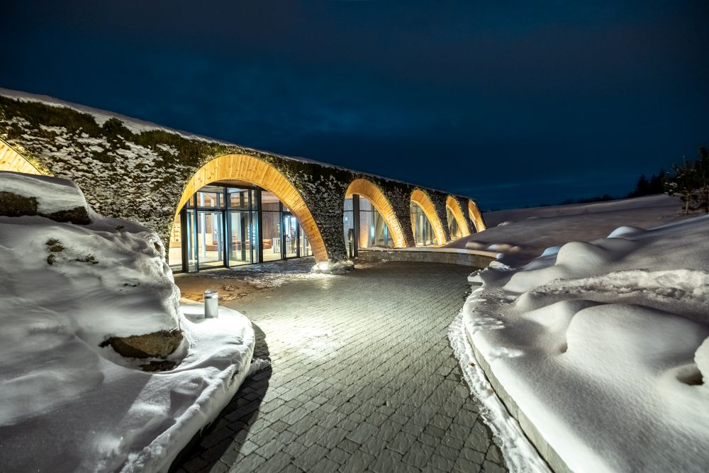 Laugaras lagoon entrance. Laugaras lagoon entrance in night.