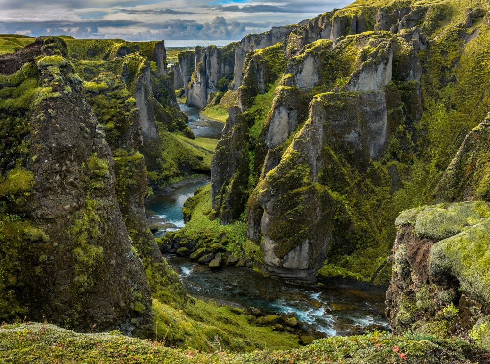 Fjaðrárgljúfur canyon at Kirkjubæjarklaustur.