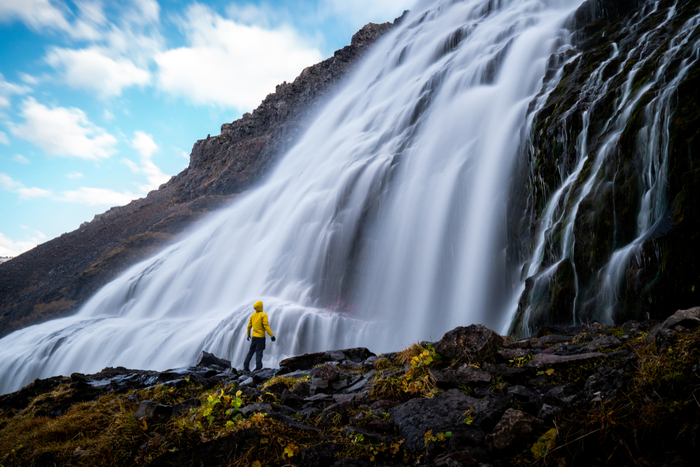 Dynjandi waterfall. Dynjandi waterfall in Westfjords Iceland.