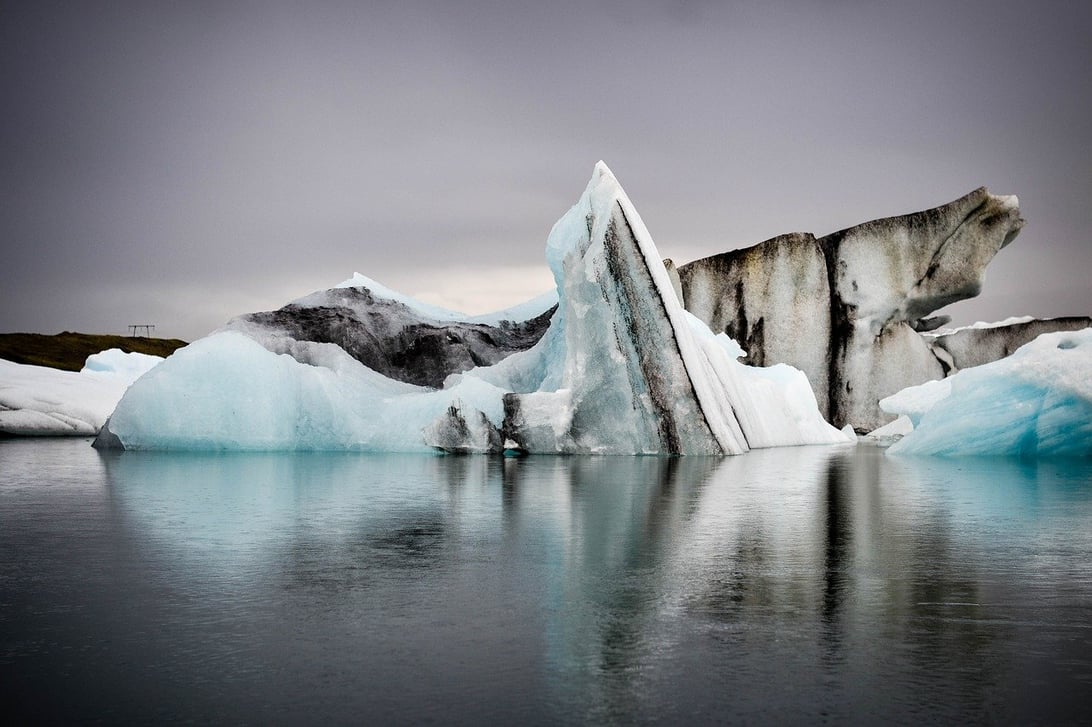 Jökulsárlón. Floating icebergs in Jokulsárlón, glacier lagoon near vatnajökull glaicer in south Iceland.