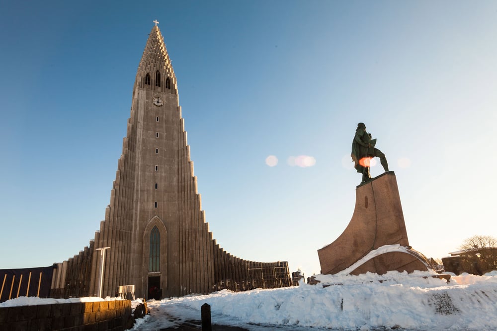 Hallgrímskirkja church. Hallgrímskrikja church in Reykjavik.