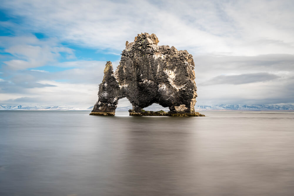 Hvitserkur sea stack. Hvitserkur sea stack in North Iceland.