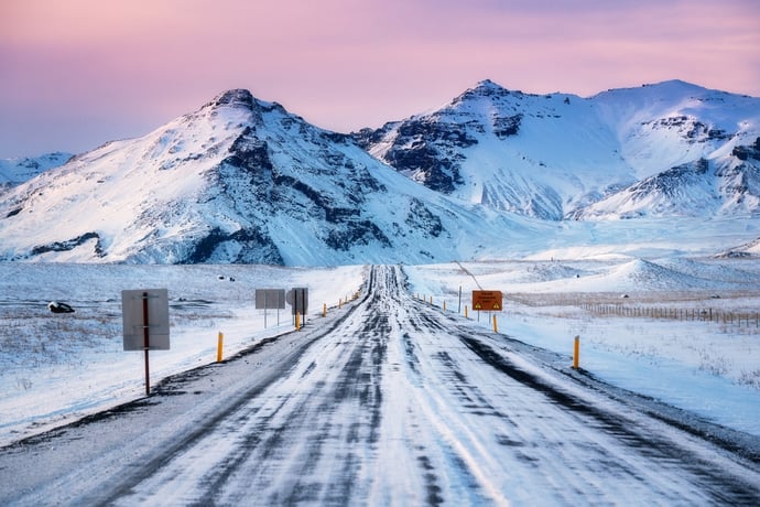 Driving in Iceland in Winter