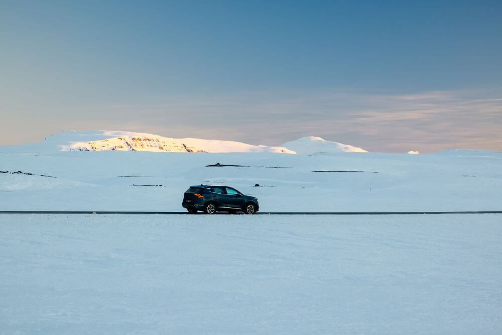 4x4 Rental car in Iceland winter driving.