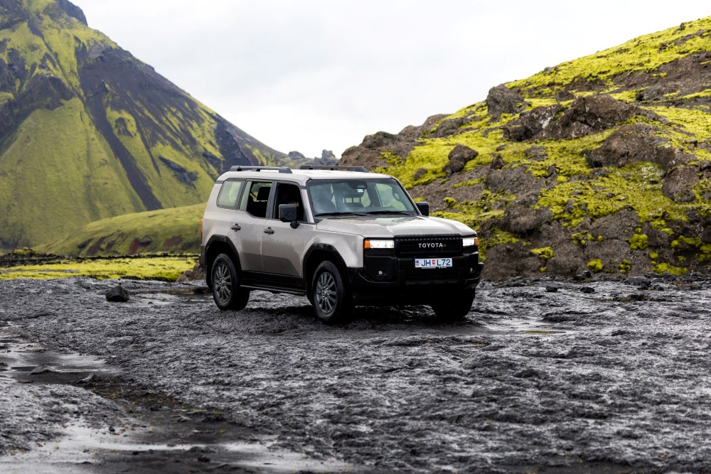 F-road Iceland Highland. 4x4 Toyota Land Cruiser in Iceland Highland.