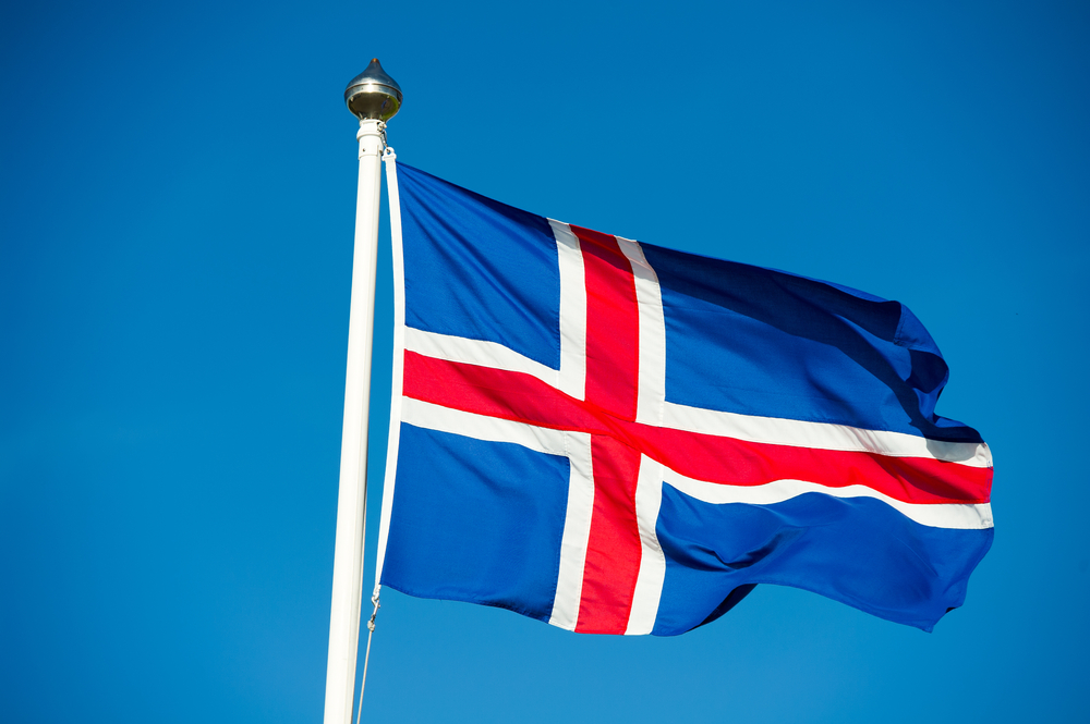 Icelandic flag. Icelandic flag in blue, red and white.
