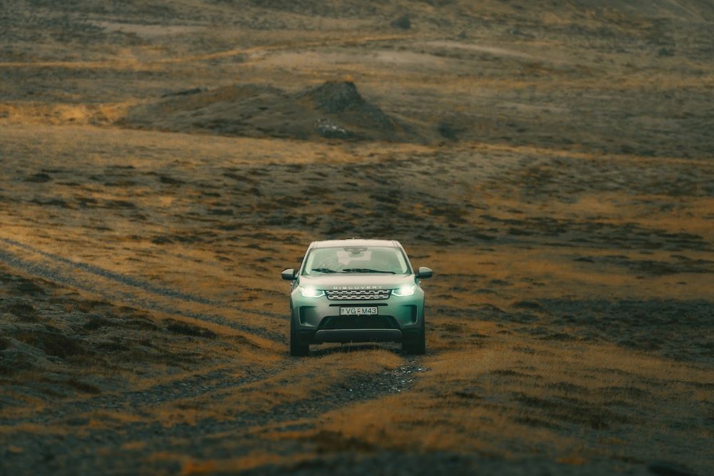 4x4 driving on a mountain road in Iceland