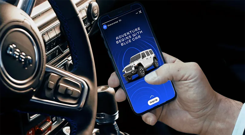 Blue Car Rental check-in. Blue Car Rental mobile online check-in.