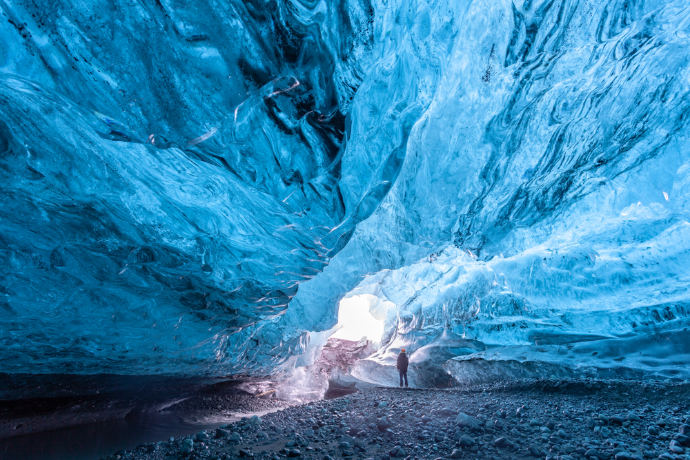 Blue ice cave. Blue ice cave in Vatnajokull glacier.